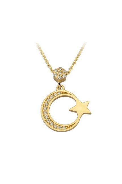 Altın Ay Yıldız Kolye Enuygunaltın'ın Altın Kolye modelleri ve fiyatları olan 14 ayar altın takılarından birisidir.