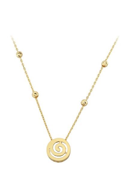 Altın Dorika Toplu Spiral Kolye Enuygunaltın'ın Altın Kolye modelleri ve fiyatları olan 14 ayar altın takılarından birisidir.