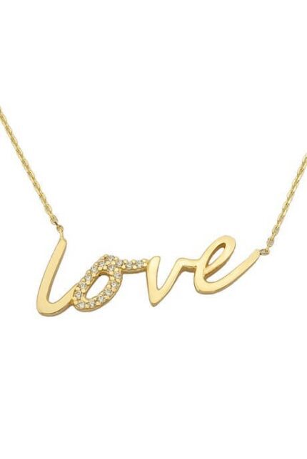 Altın Love Yazılı Kolye Enuygunaltın'ın Altın Kolye modelleri ve fiyatları olan 14 ayar altın takılarından birisidir.