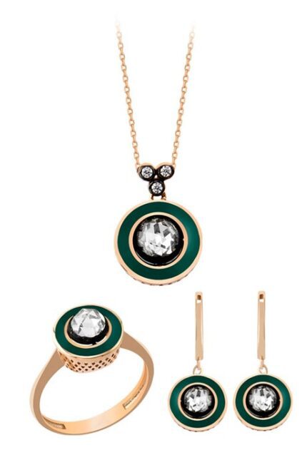 Altın Mineli Elmas Görünümlü Mini Set Enuygunaltın'ın Altın Mini Set modelleri ve fiyatları olan 14 ayar altın takılarından birisidir.