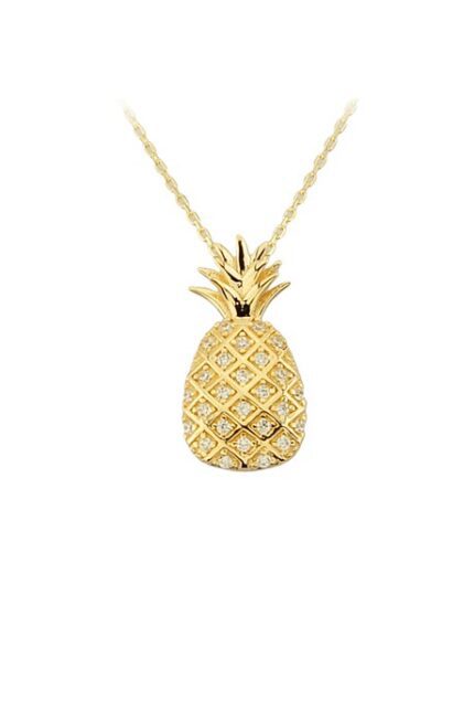 Altın Taşlı Ananas Kolye Enuygunaltın'ın Altın Kolye modelleri ve fiyatları olan 14 ayar altın takılarından birisidir.