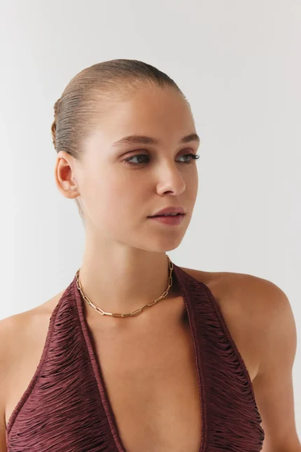 Altın Sade Zincir Choker 14 Ayar altın Choker Kolye modelleri ve fiyatlarıdan bir ürünü